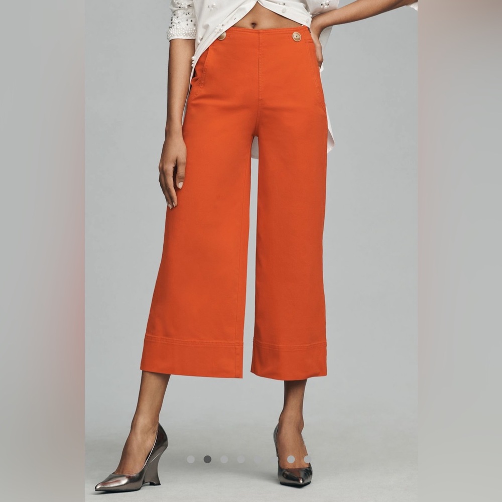 Maeve buttoned cropped wide leg culottes size 2 Anthropologie NWT